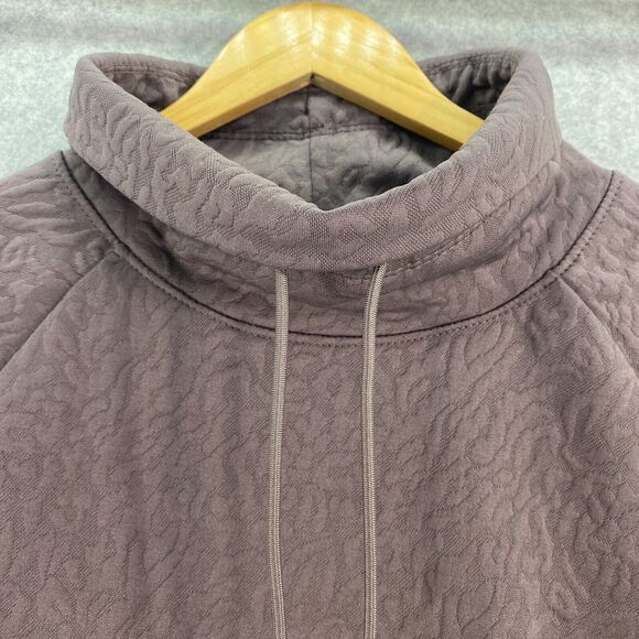 Juicy Couture Sport Jacquard Quilted Funnel Neck Top Pullover Plum Womens Medium - Picture 5 of 9